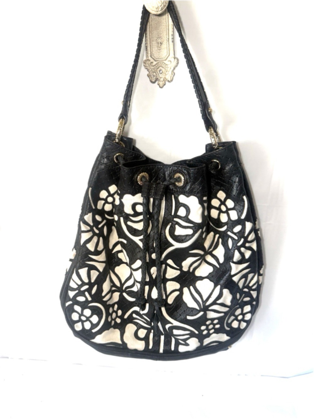 Antonio Melani Hobo Boho Bag canvas and leather shoulder bag Bohemian